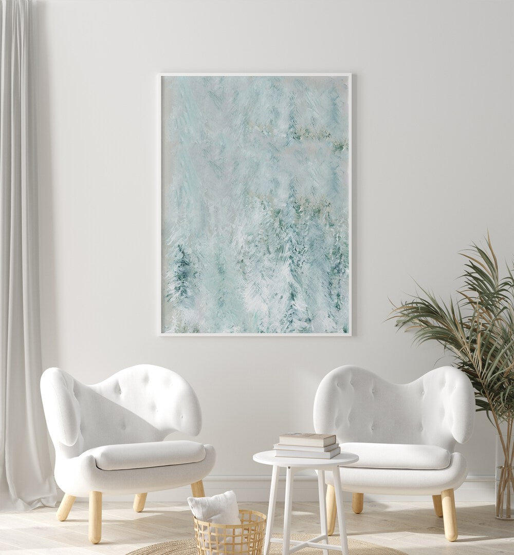 Transform your space with WINTER WHITE FOREST I, ABSTRACT PAINTINGS, capturing serene winter elegance.