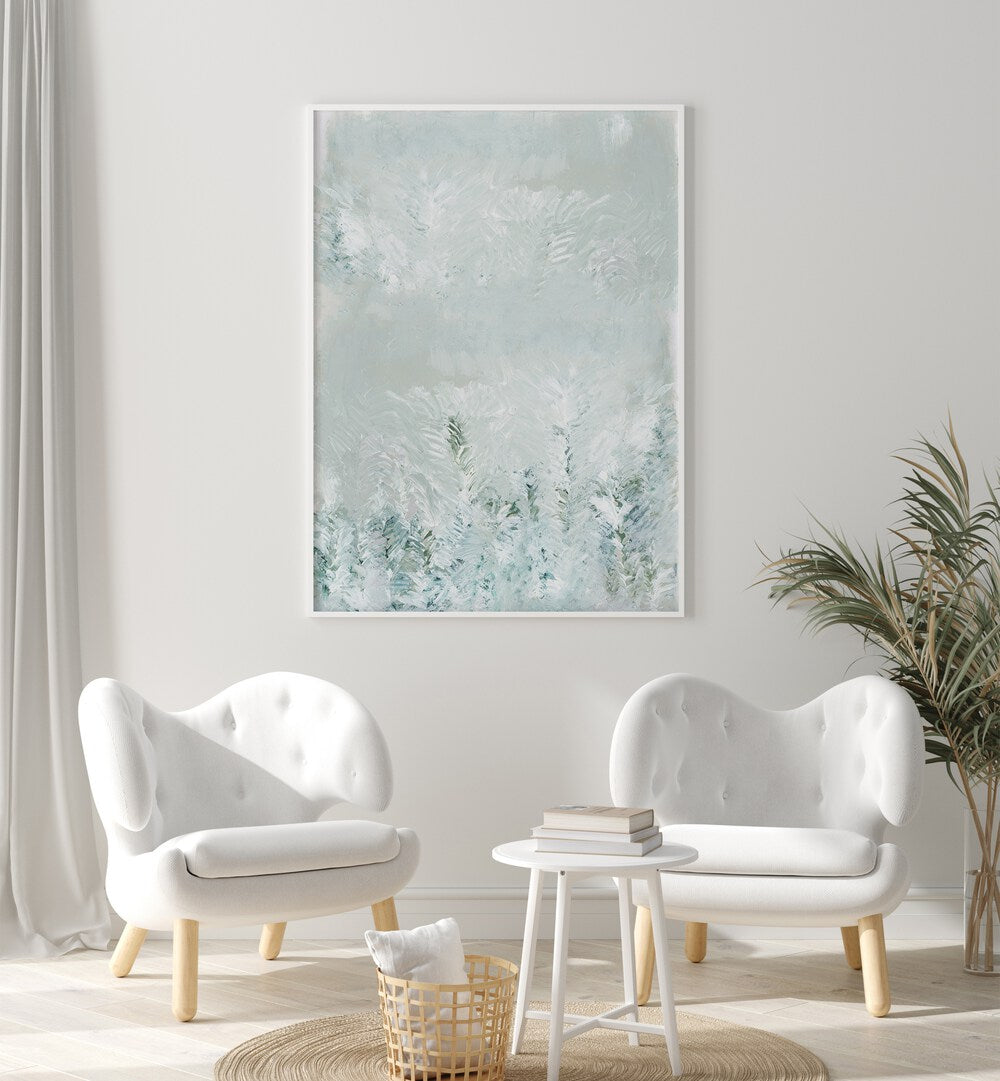 Serene WINTER WHITE FOREST II, ABSTRACT PAINTINGS captures the tranquility of a snow-covered woodland. Perfect decor!