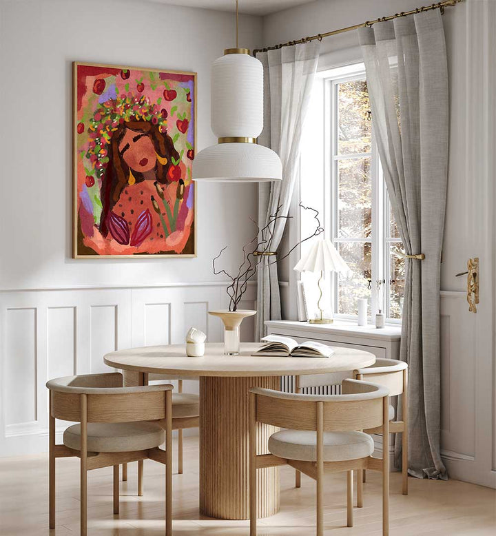 WOMAN AND APPLES , PORTRAITS & FIGURATIVE ILLUSTRATIONS