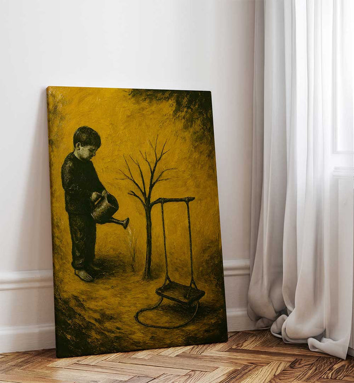 WOMAN BESIDE THE BARREN TREE , EXPRESSIONISM PAINTINGS