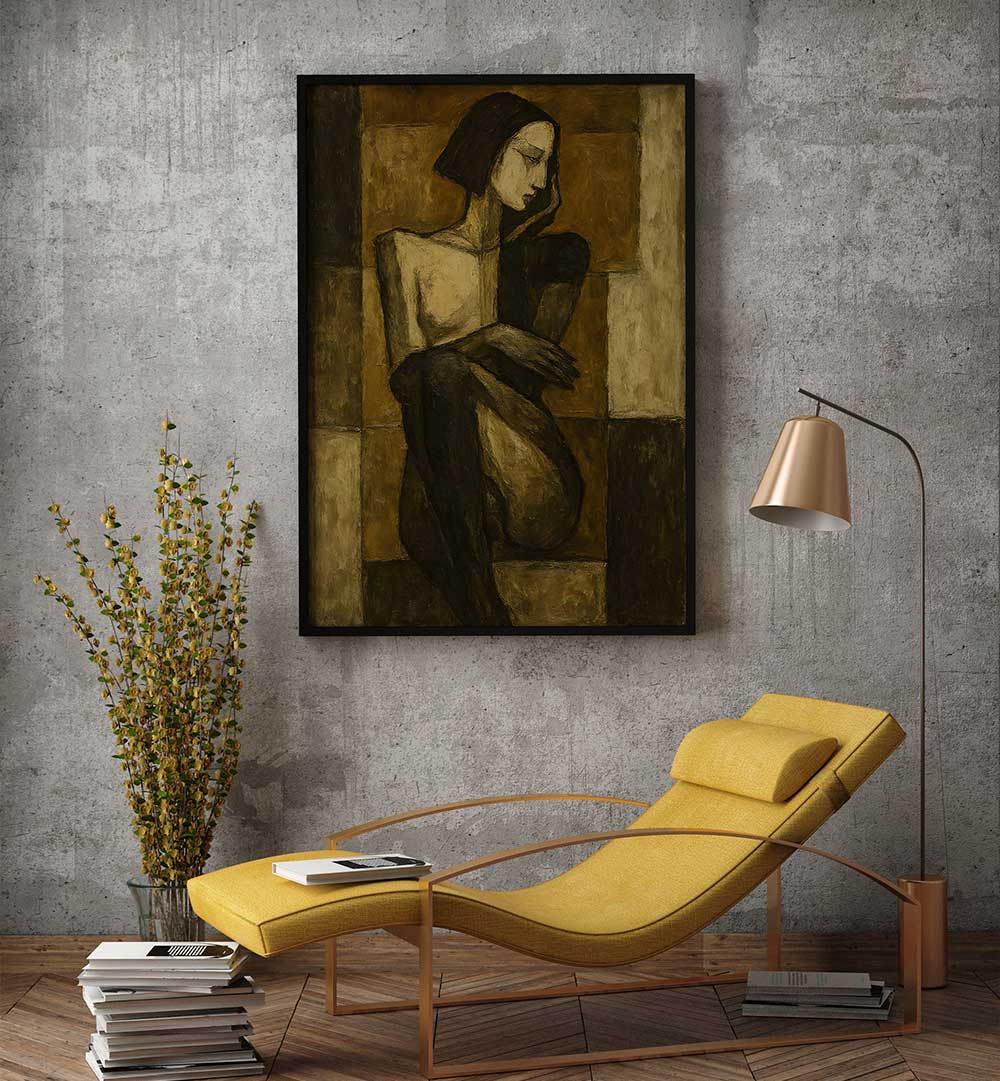 WOMAN IN ABSTRACTION , EXPRESSIONISM PAINTINGS