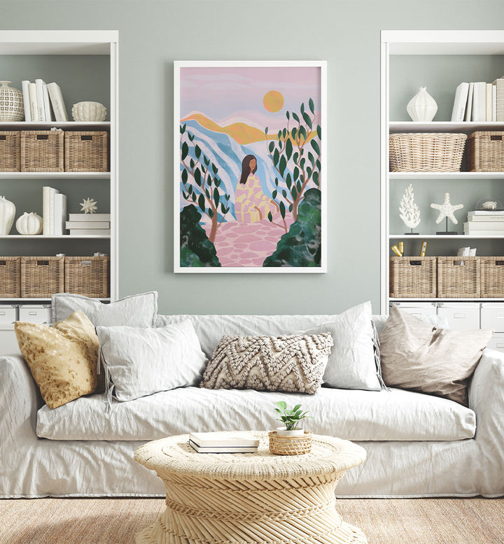 WOMAN IN SERENE LANDSCAPE