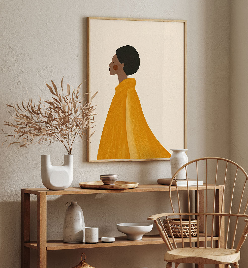 WOMAN IN YELLOW CAPE