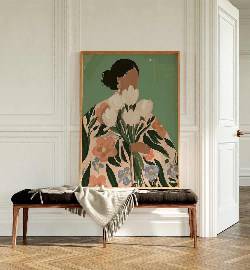 WOMAN WITH TULIPS