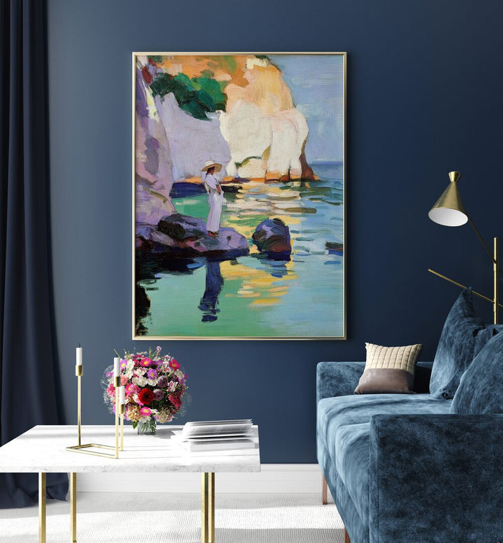 Stunning artwork of a WOMAN ON A ROCK, perfect for enhancing home decor and showcasing grace and strength.