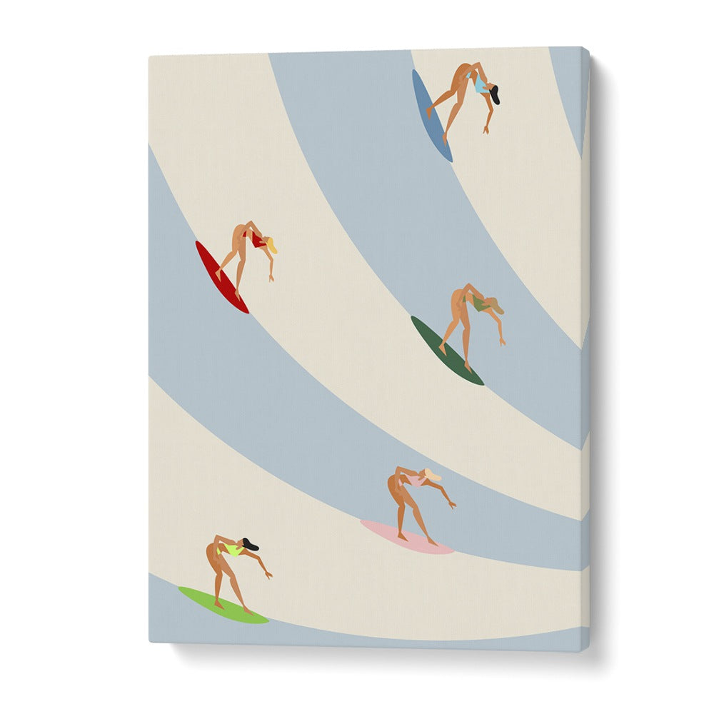 Women surfing Sports Art Artwork in Gallery Wrap