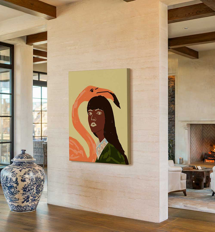 WRAPPED IN FLAMINGO DREAMS , PORTRAITS & FIGURATIVE ILLUSTRATIONS