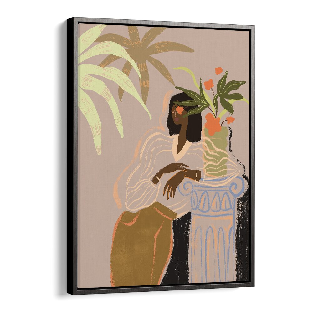 Waiting By Arty Guava Wall Art Prints in Black Floater Frame