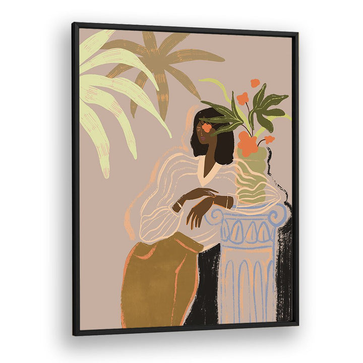 Waiting By Arty Guava Wall Art Prints in Black Plain Frame