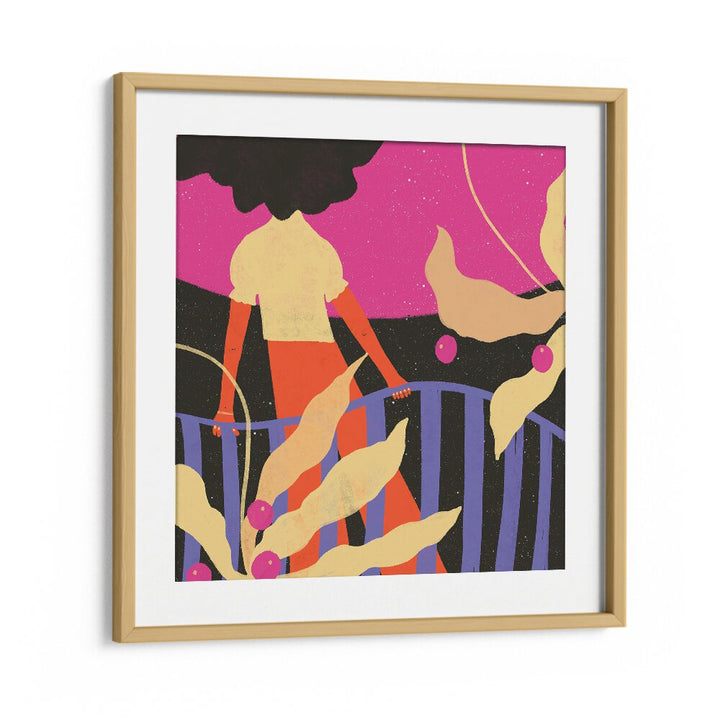 Waiting by Shriya Bhattacharya Art Prints in Oak Wood Frame With Mount