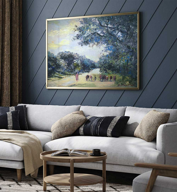 WALKING CATTLE TSUMEB , LANDSCAPE PAINTINGS