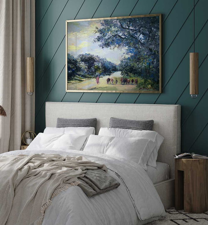 WALKING CATTLE TSUMEB , LANDSCAPE PAINTINGS