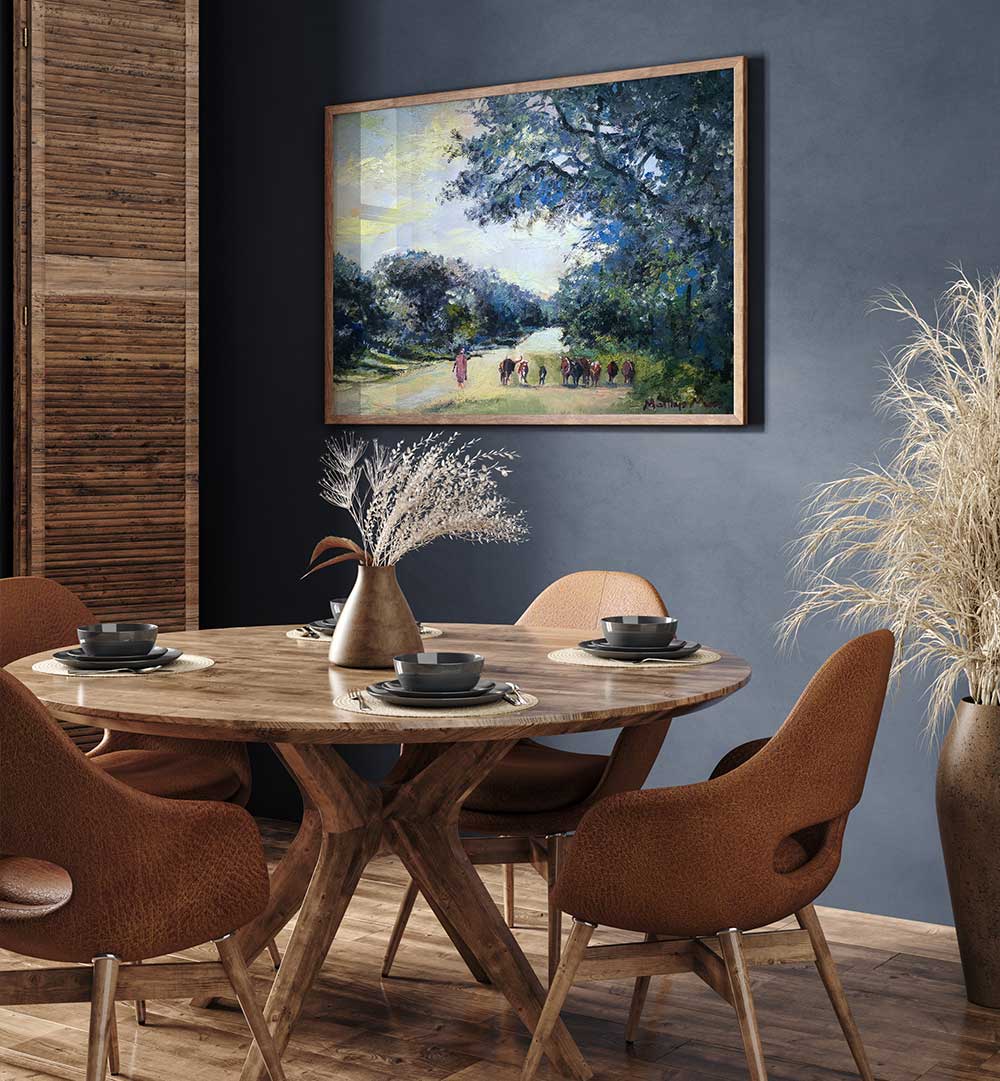 WALKING CATTLE TSUMEB , LANDSCAPE PAINTINGS