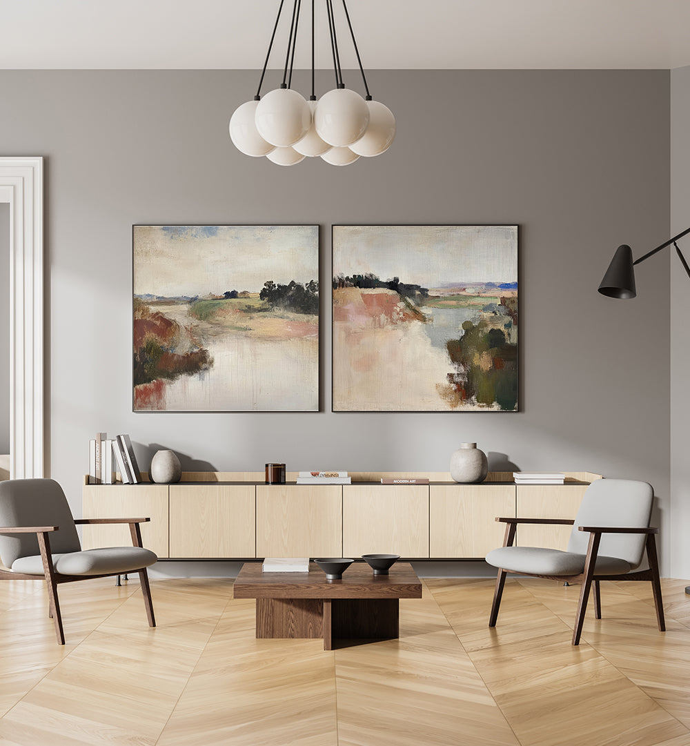 WANDERING FIELDS , SET OF 2 PAINTINGS