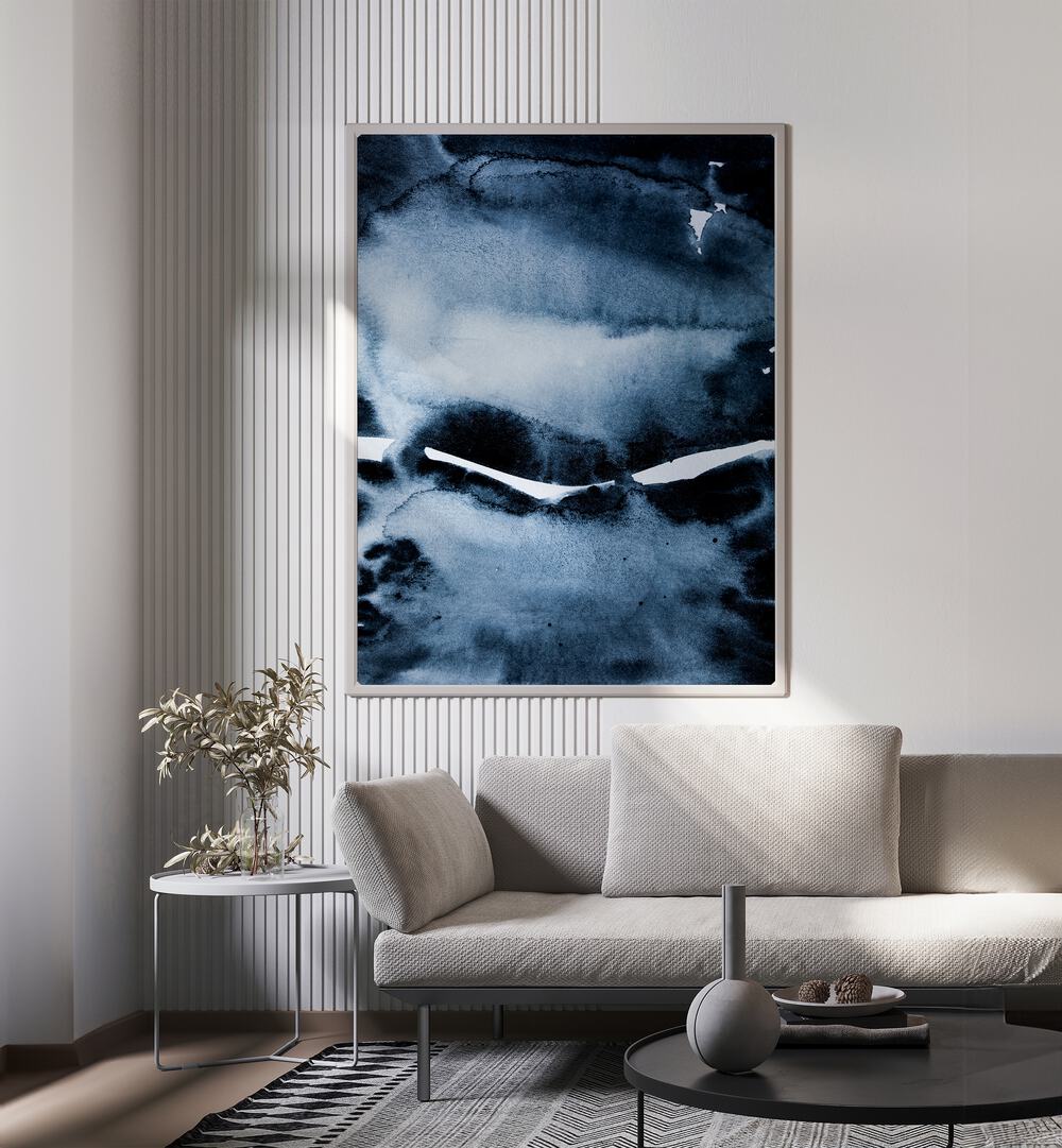 Watercolors VI By Mareike Böhmer Abstract Art Abstract Paintings in White Plain Frame placed on a White Colored Wall in the Living Room