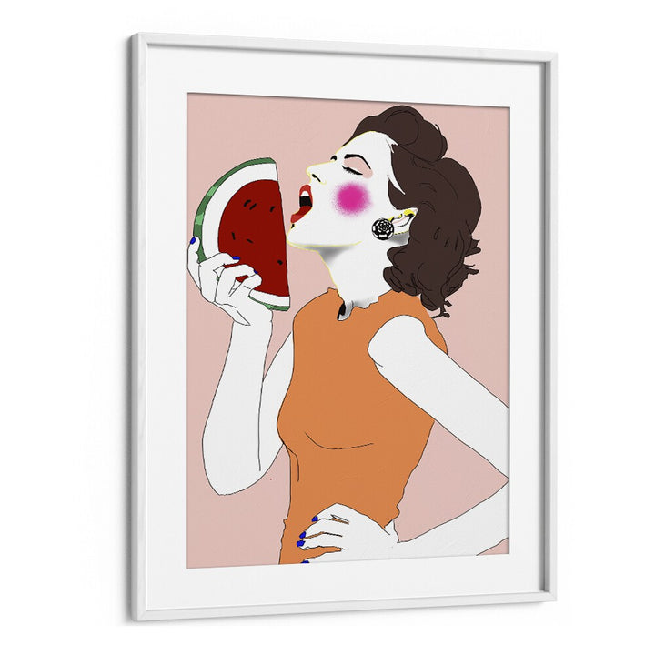 Watermelon By Ana Sneeringer Wall Art Prints in White Frame With Mount