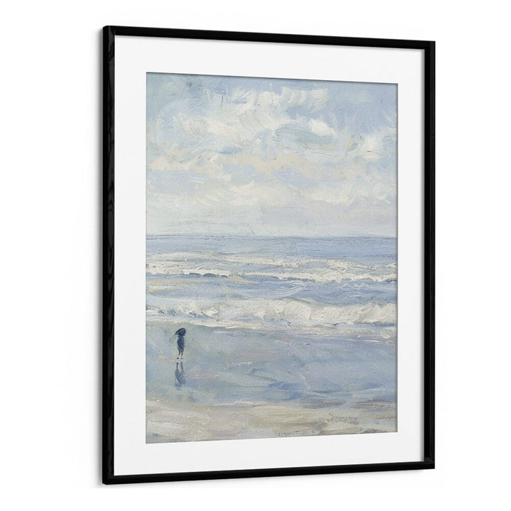 Wave Wander Beach Prints Coastal Wall Art in Black Frame With Mount