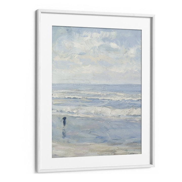 Wave Wander Beach Prints Coastal Wall Art in White Frame With Mount