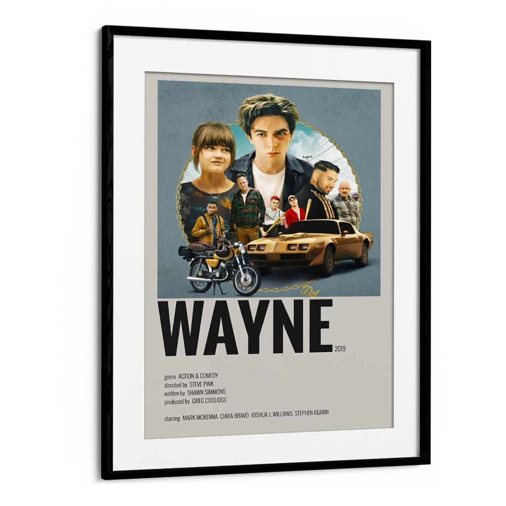 Wayne 2019 Movie Posters in Black Frame With Mount