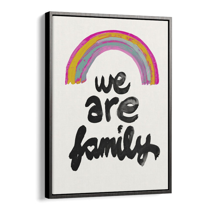 We Are Family  Kids Paintings in Black Floater Frame