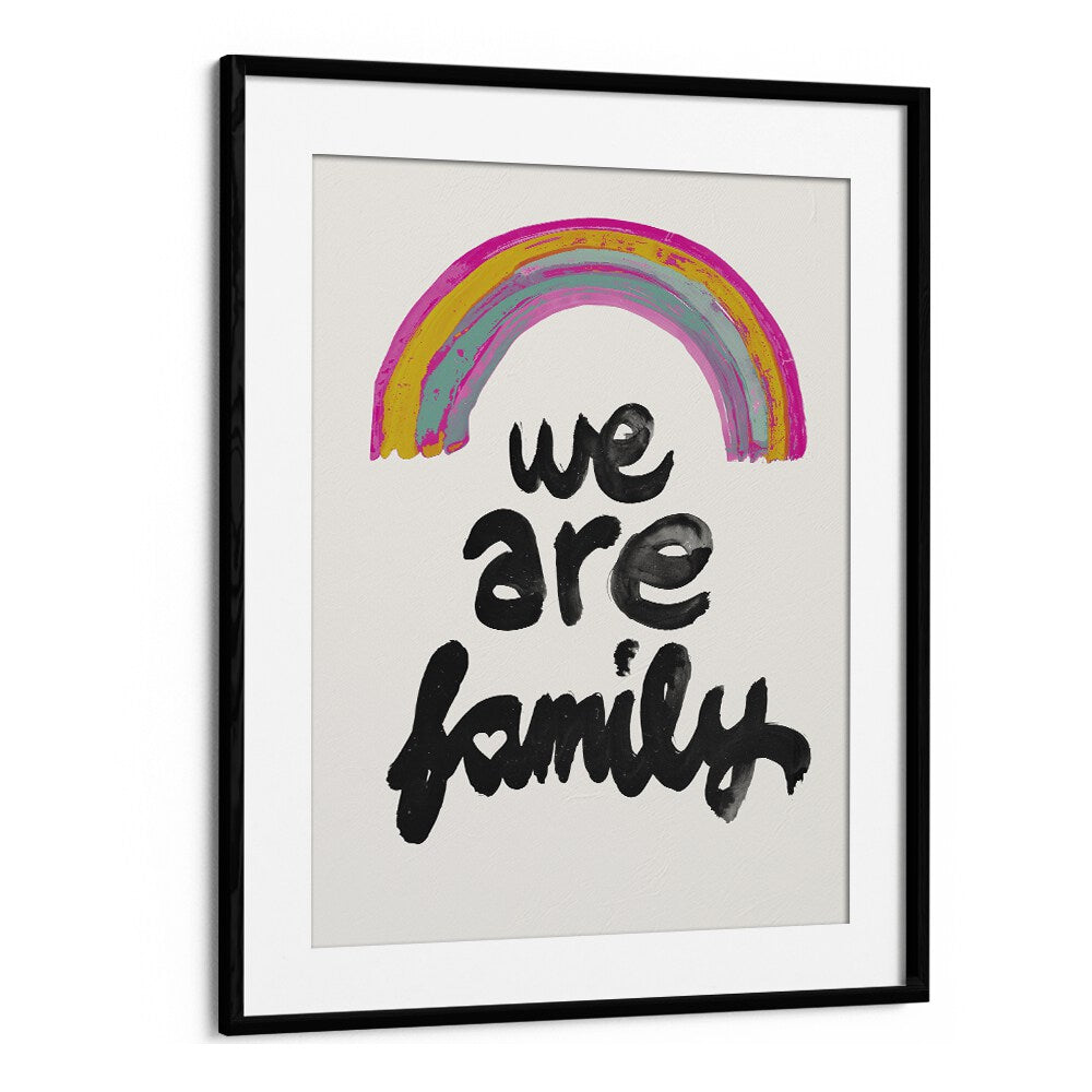 We Are Family  Kids Paintings in Black Frame With Mount