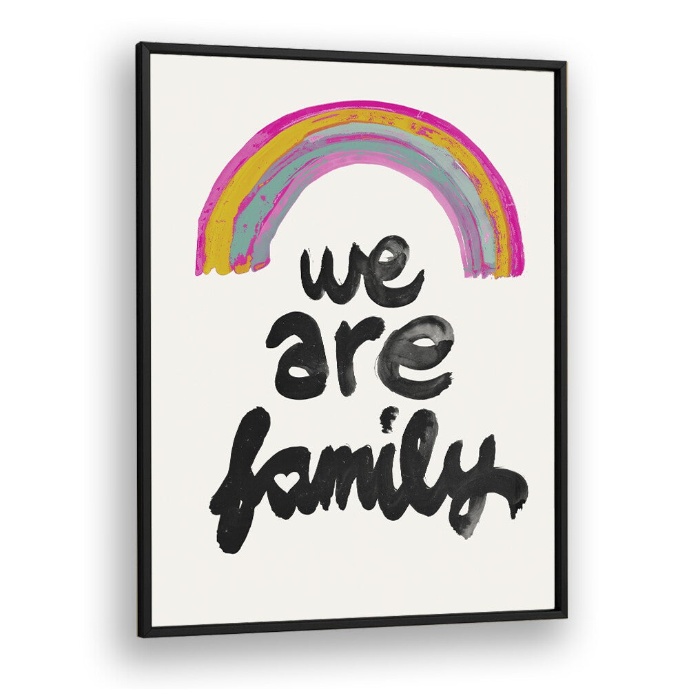 We Are Family  Kids Paintings in Black Plain Frame