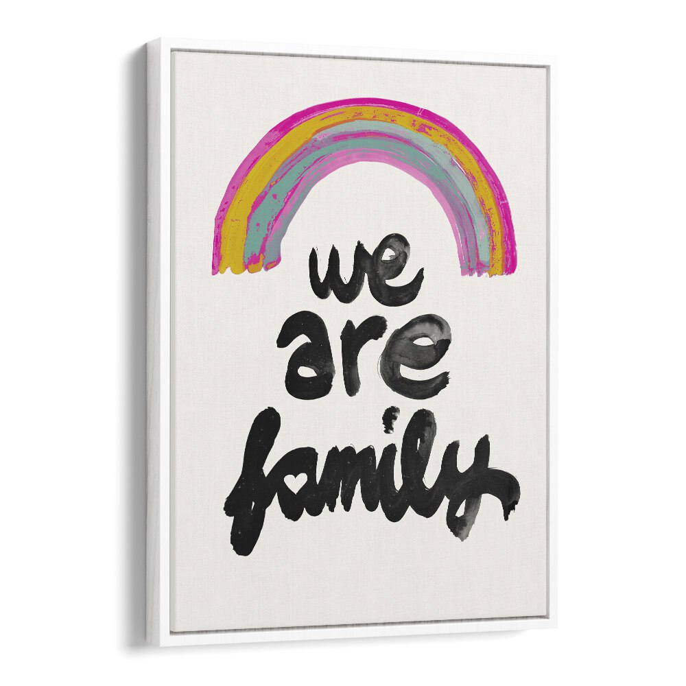 We Are Family  Kids Paintings in White Floater Frame