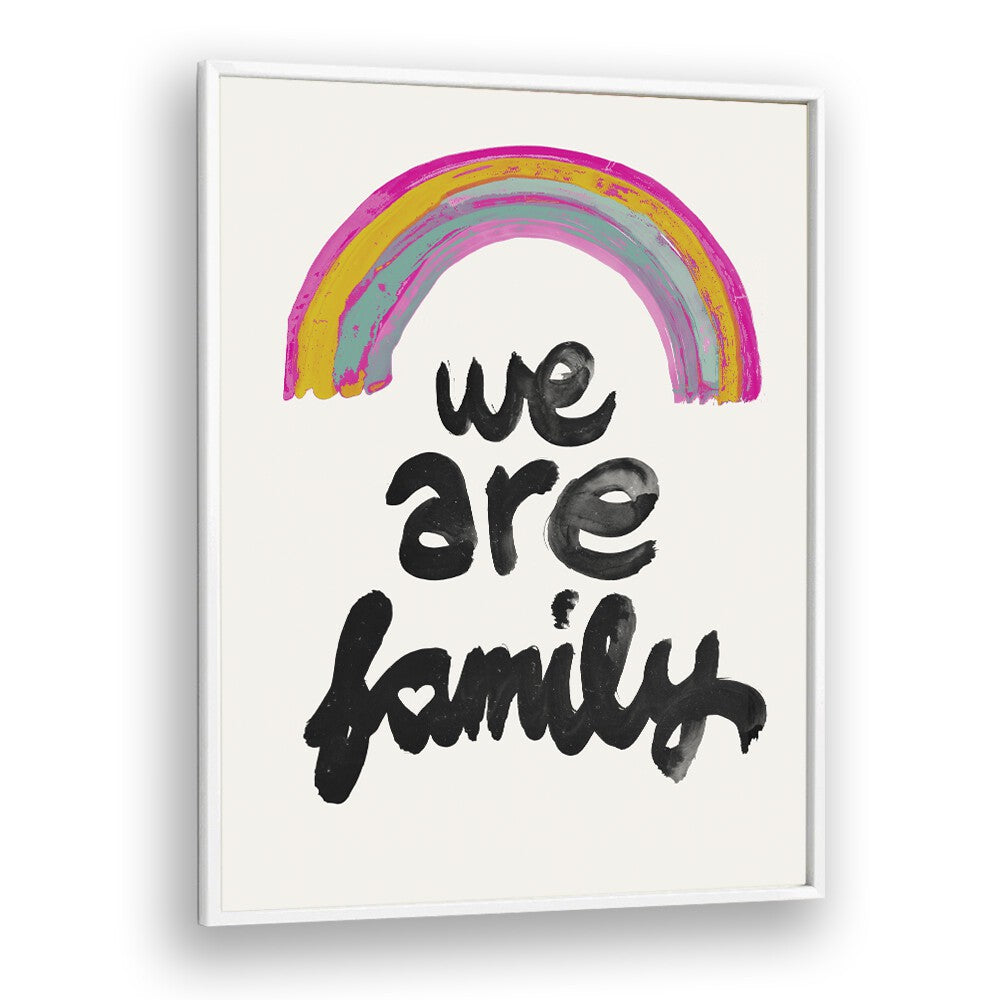 We Are Family  Kids Paintings in White Plain Frame