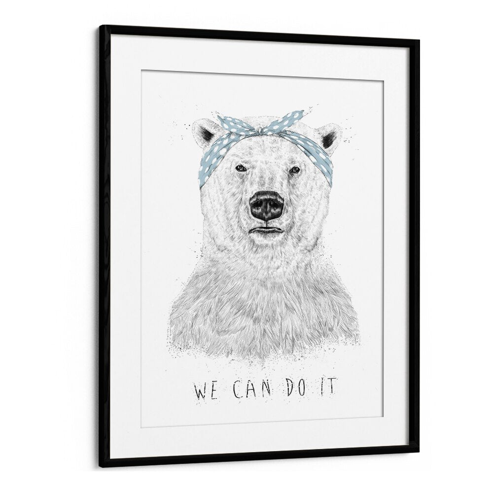 We Can Do It By Balazs Solti Kids Room Art in Black Frame With Mount