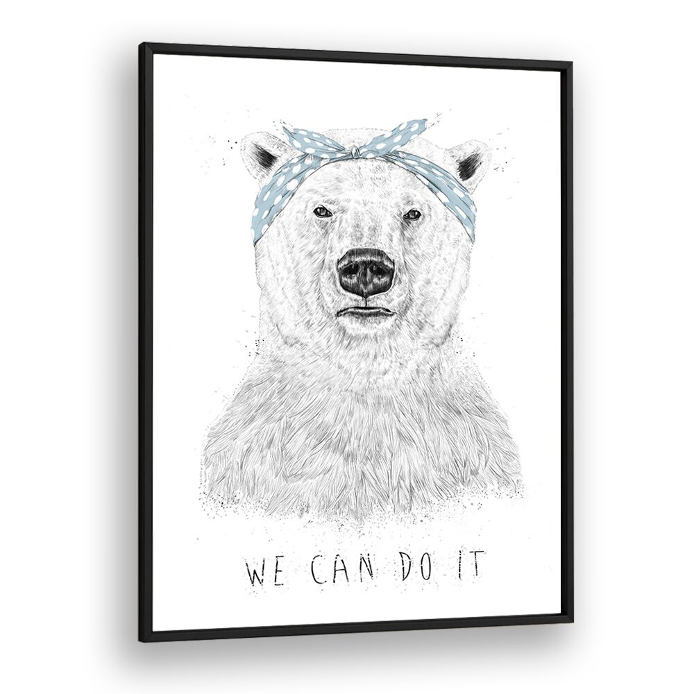 We Can Do It By Balazs Solti Kids Room Art in Black Plain Frame