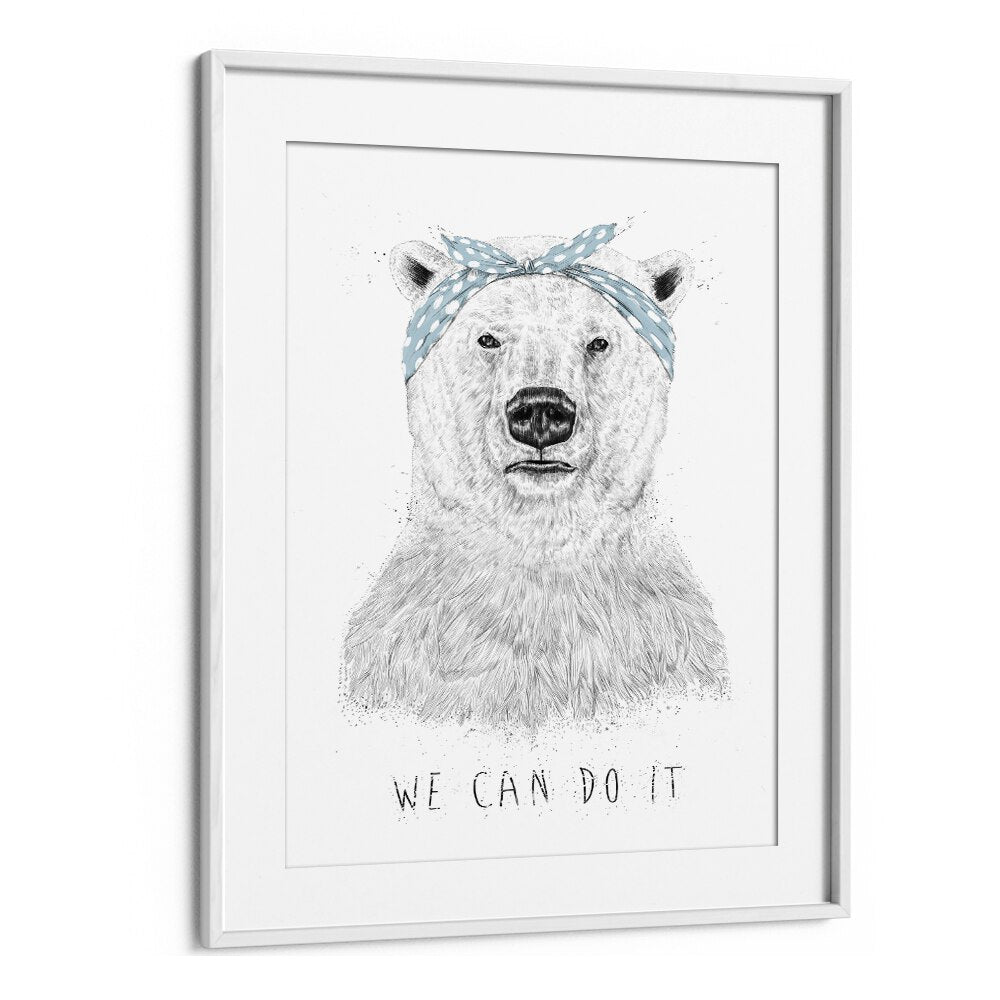 We Can Do It By Balazs Solti Kids Room Art in White Frame With Mount