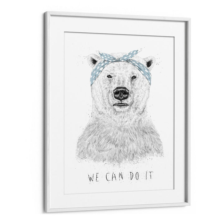 We Can Do It By Balazs Solti Kids Room Art in White Frame With Mount