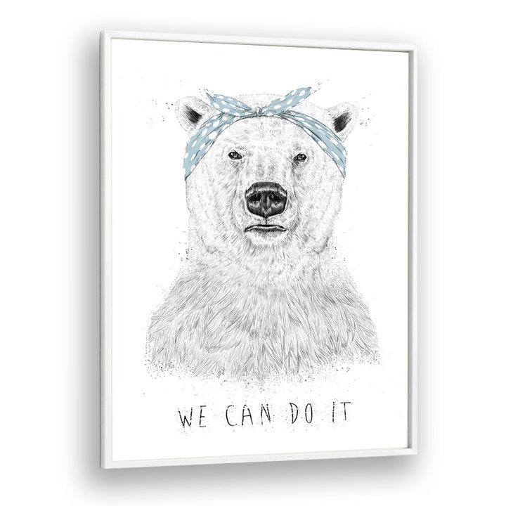 We Can Do It By Balazs Solti Kids Room Art in White Plain Frame