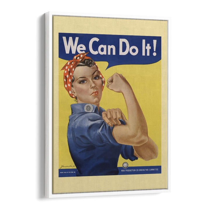 We Can Do It  Women Illustrations paintings in White Floater Frame