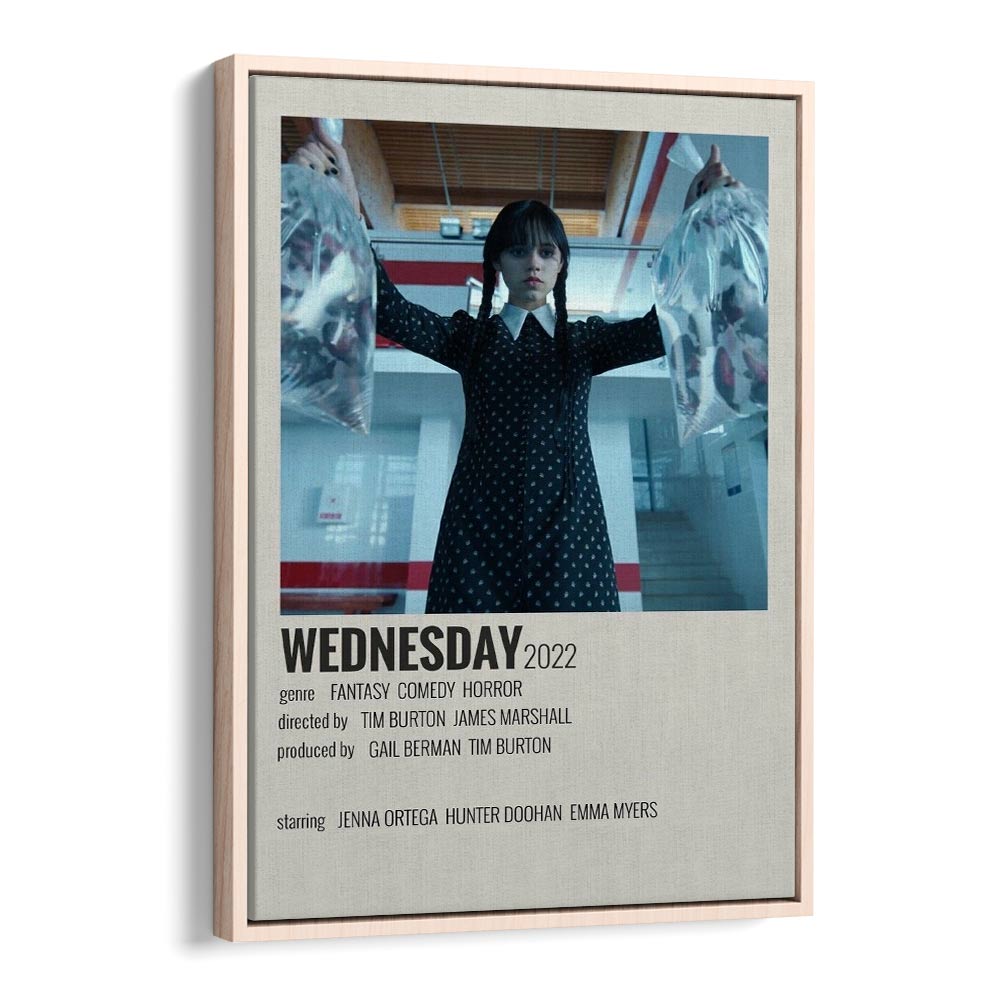 Wednesday 2022 Movie Posters in Oak Wood Floater Frame