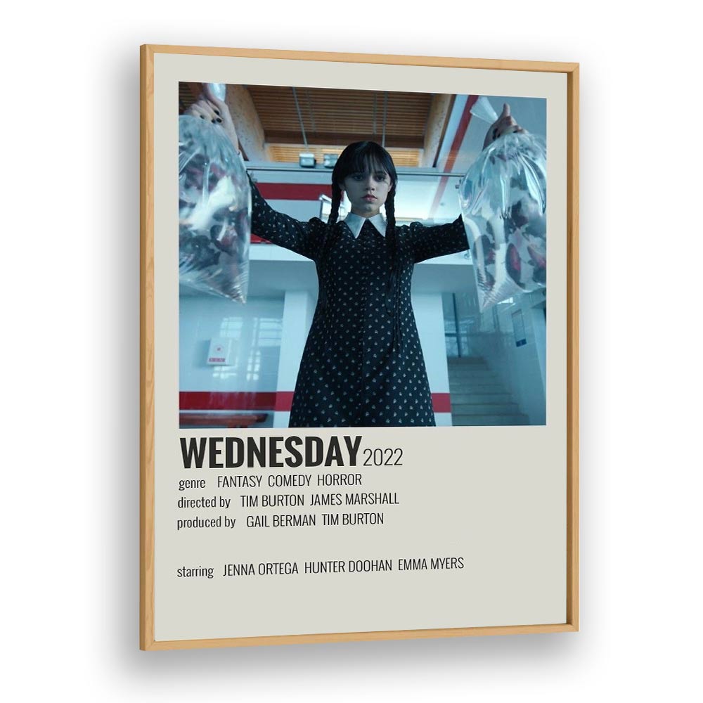 Wednesday 2022 Movie Posters in Oak Wood Plain Frame