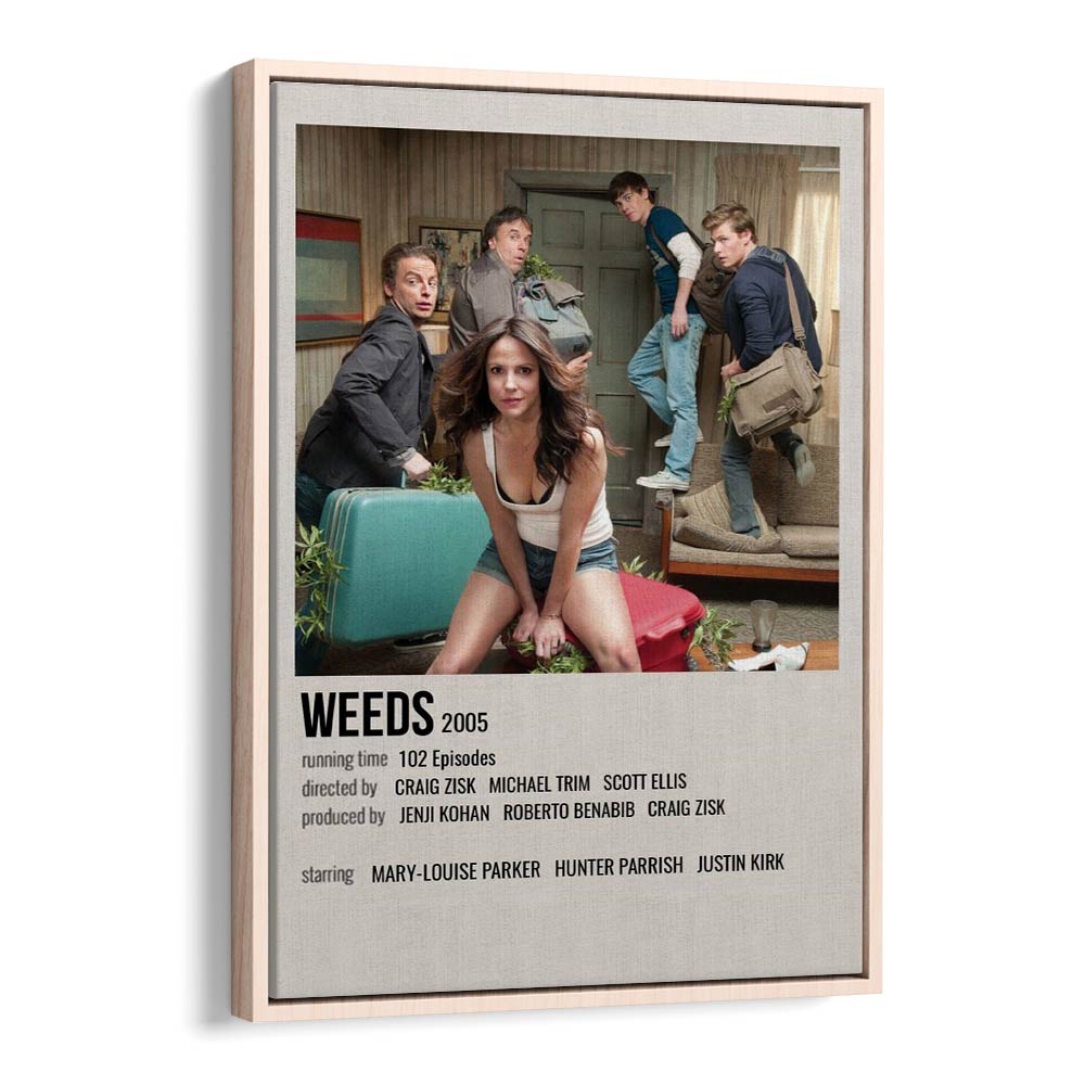 Weeds 2005 Movie Posters in Oak Wood Floater Frame