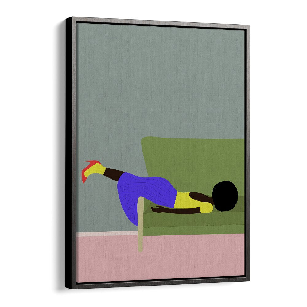 Wendy by Jota De Jai Women Illustrations Paintings in Black Floater Frame