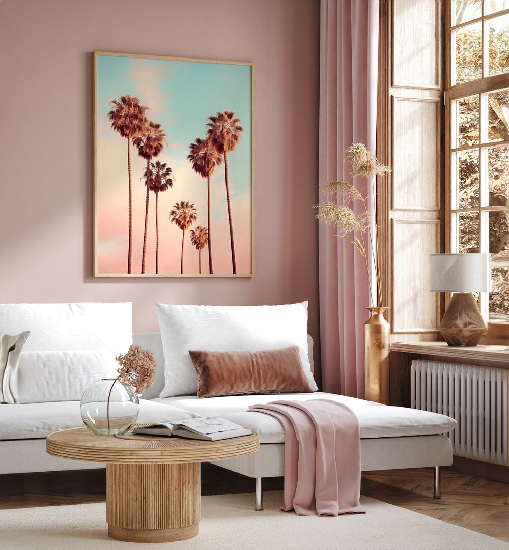 Stylish interior featuring WESTWOOD PALM TREES, BEACH PAINTINGS, perfect for a tropical home decor transformation.