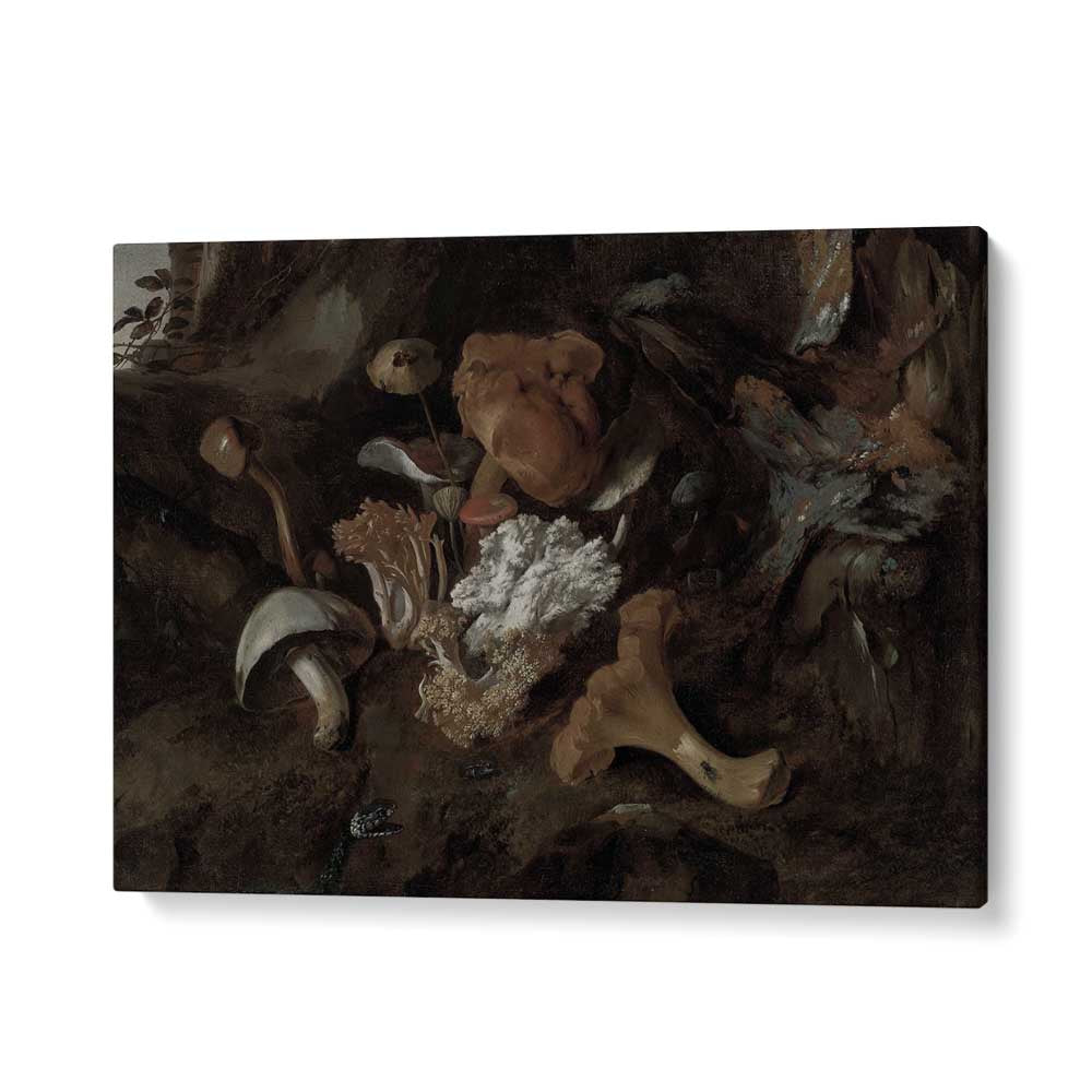 Whimsical Whispers Dancing Mushrooms In The Forest Glade Gothic Art Prints in Gallery Wrap