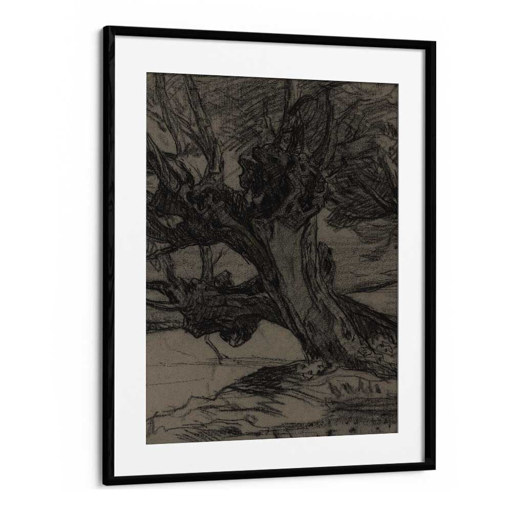 Whispering Willows Gothic Wall Art Prints in Black Frame With Mount