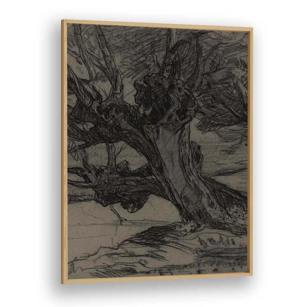 Whispering Willows Gothic Wall Art Prints in Oak Wood Plain Frame