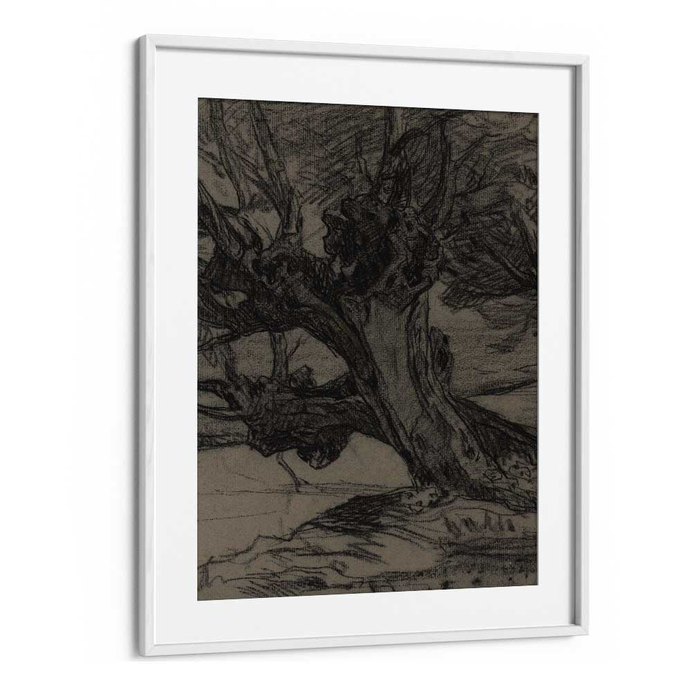 Whispering Willows Gothic Wall Art Prints in White Frame With Mount