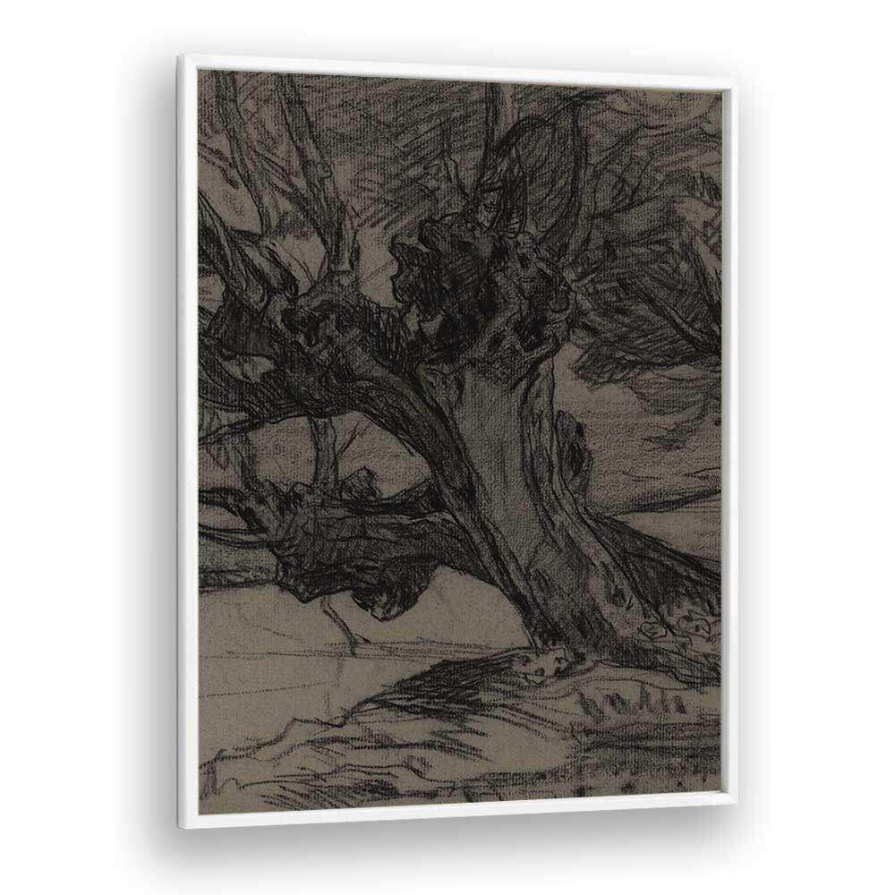 Whispering Willows Gothic Wall Art Prints in White Plain Frame