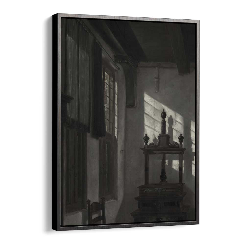 Whispering Window Gothic Wall Art Prints in Black Floater Frame