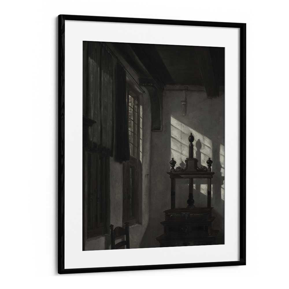 Whispering Window Gothic Wall Art Prints in Black Frame With Mount