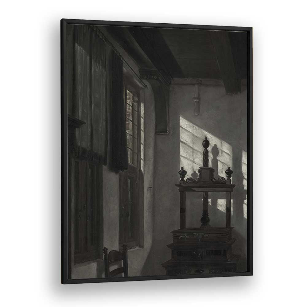 Whispering Window Gothic Wall Art Prints in Black Plain Frame