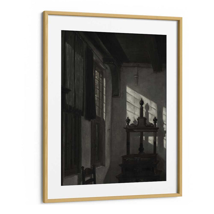 Whispering Window Gothic Wall Art Prints in Oak Wood Frame With Mount