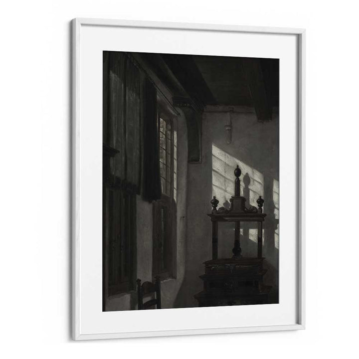 Whispering Window Gothic Wall Art Prints in White Frame With Mount