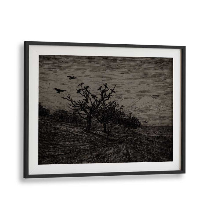 Whispers Among Pines Gothic Wall Art Prints in Black Frame With Mount